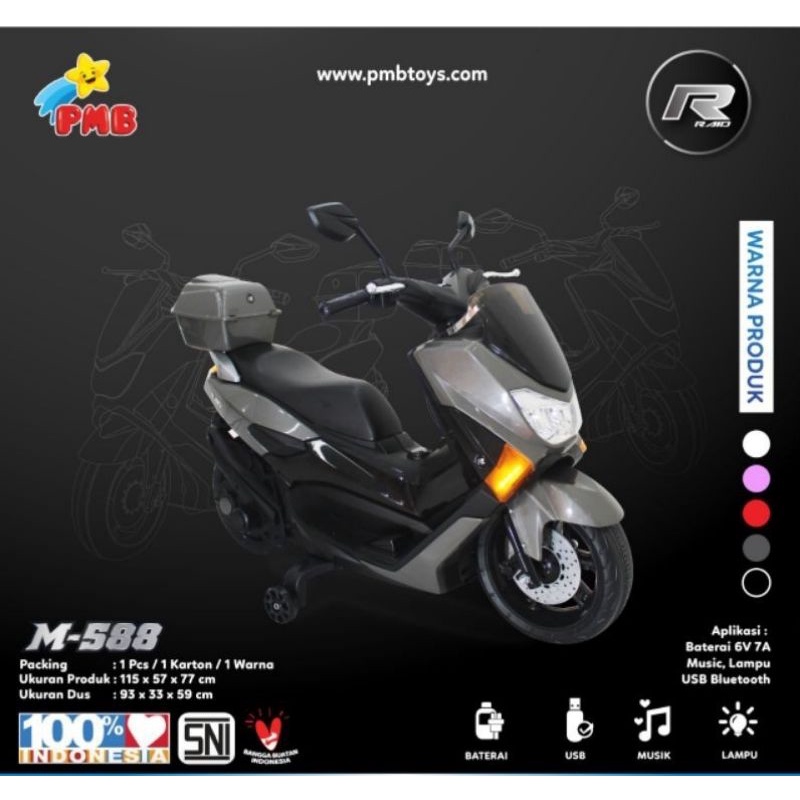 Motor Aki Anak  pakai Baterai Aki anak M588
