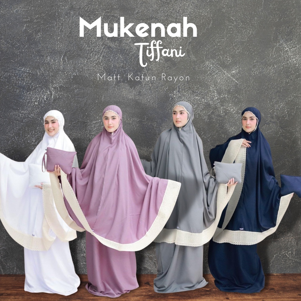 Mukenah Polos Dewasa Potongan Renda Rajut