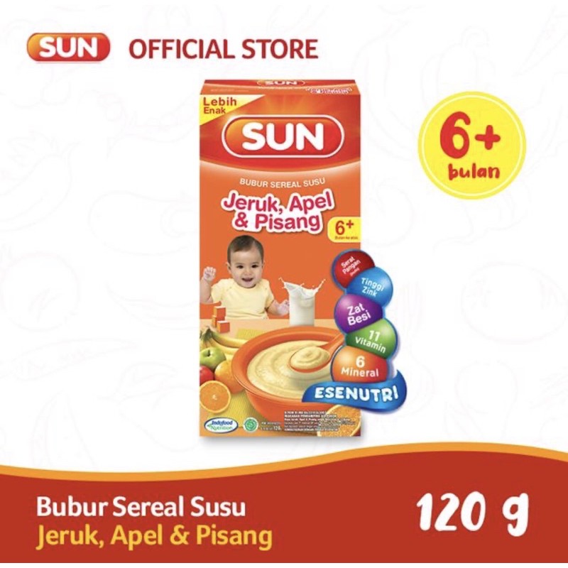 SUN Bubur Sereal Susu MPASI Bayi usia 6 bulan+ 120 gr - sun makanan bayi 6+