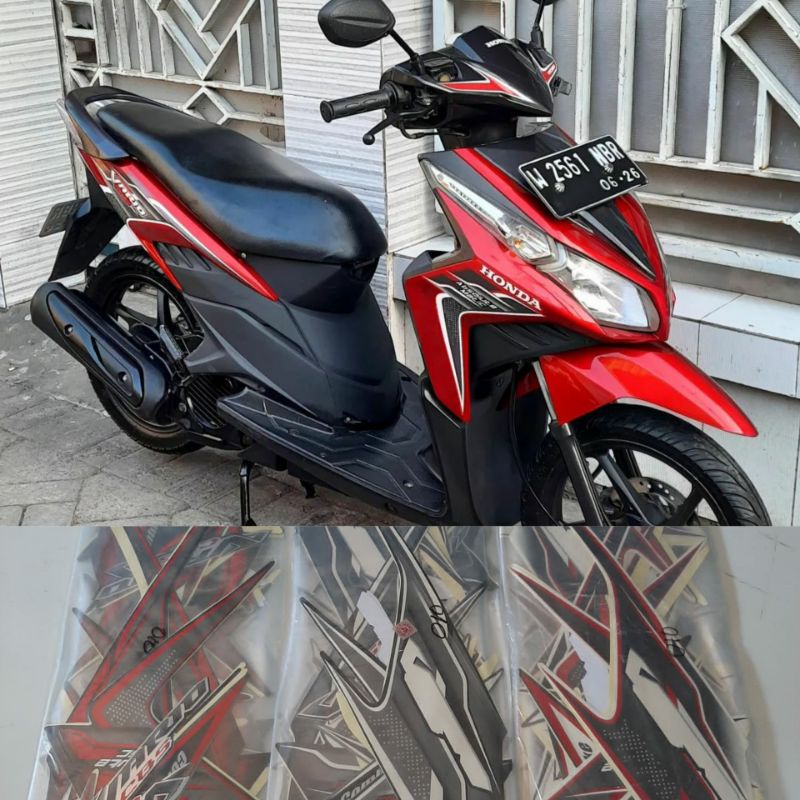 striping body Honda Vario 110 karbu 2011 ori