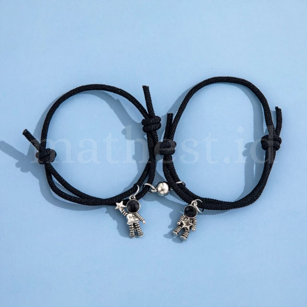 Gelang Couple Magnet Astronot Hitam