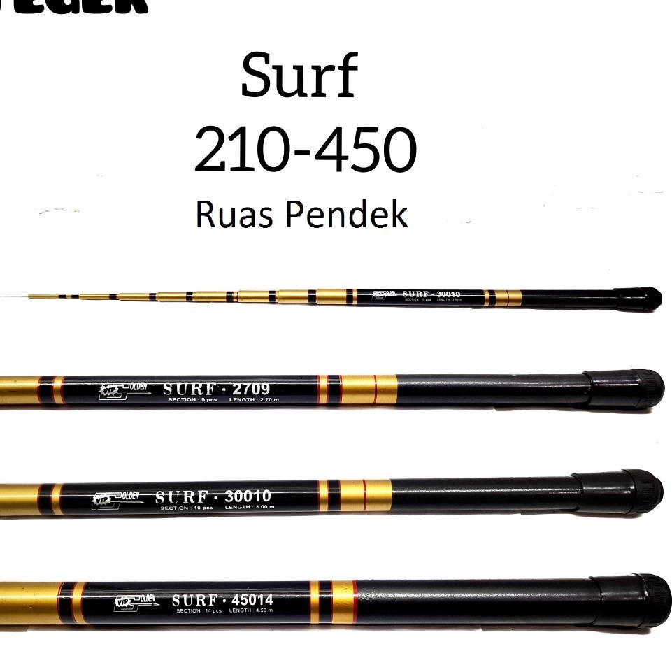 【STAR】 Joran Pancing Tegek Surf Golden Vip 180-450 Cm Ruas Pendek