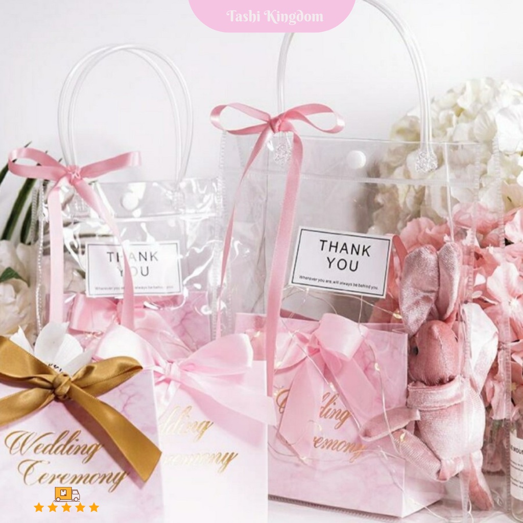 

KANTONG PAPER BAG L PLASTIK TRANSPARANT MIKA KANTONG HADIAH SERBAGUNA PAPERBAG PLASTIK PVC MIKA