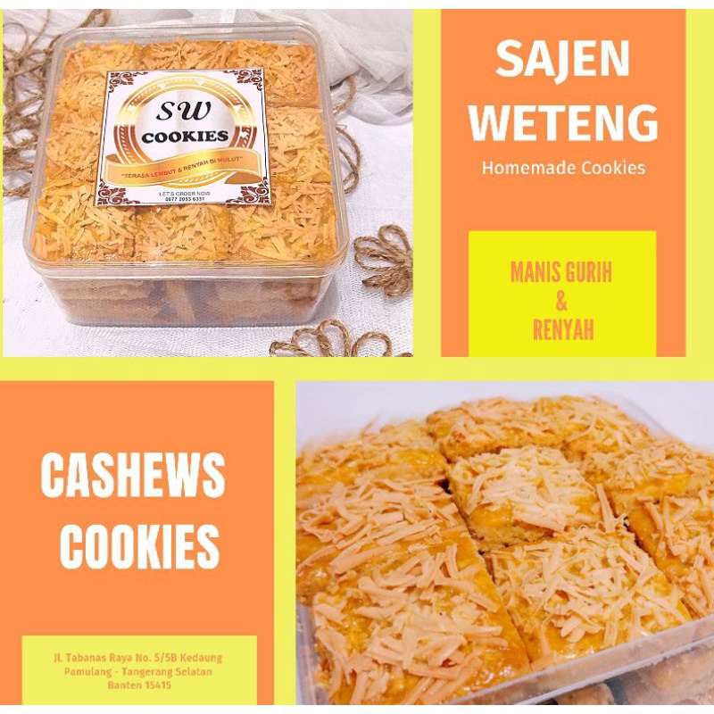 

Cookies Kacang Mete Toping Keju