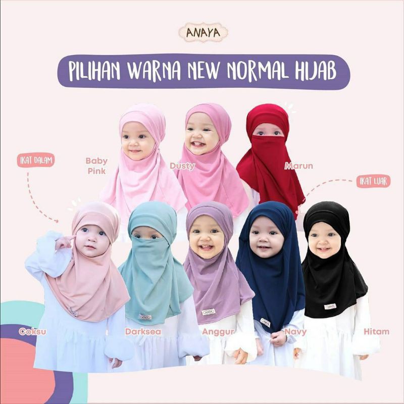Jilbab New Normal Anaya | Hijab Instan French Khimar Bayi Anak