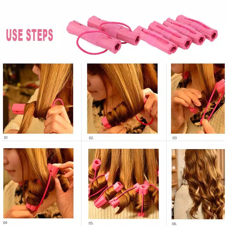 TBI Alat Pengeriting Rambut DIY 6pcs Soft Spons Hair Curler Roller Velcro