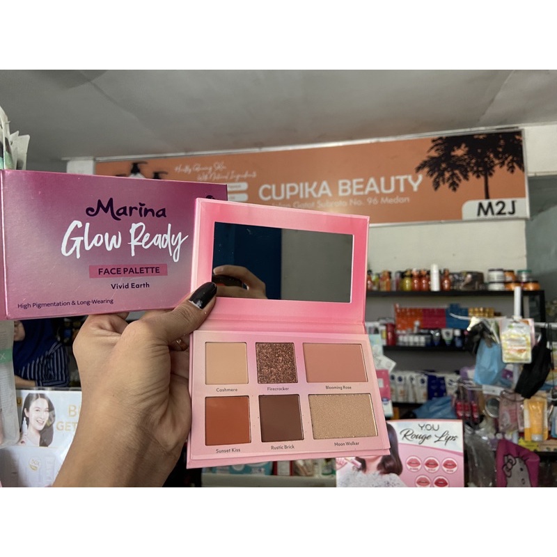 aa.x -- marina glow ready palette lengkap -- marina pallete make up terlengkap