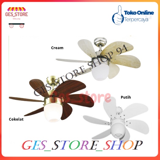 Kipas Angin gantung Ceiling Fan/Kipas Angin dan lampu Plafon 76 Cm/Kipas Angin Atap Murah/Kipas angi