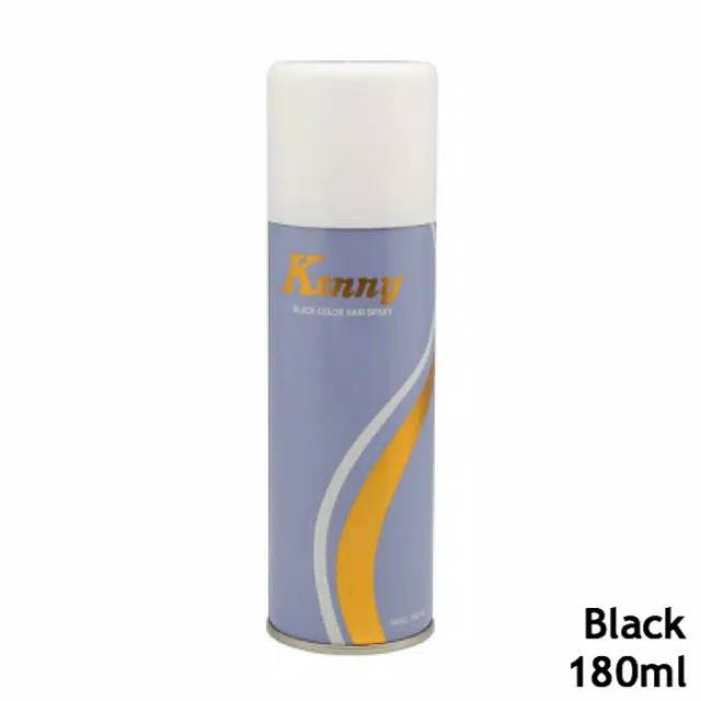 180 ML Kenny Color Hair Spray Black Hairspray Hitam Lokal