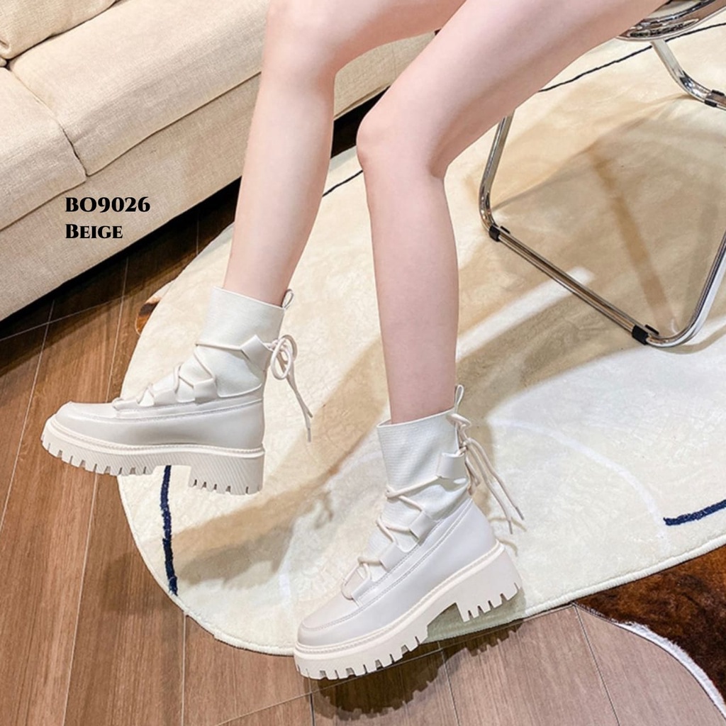 WYN SEPATU BOOTS WANITA PLATFORM STYLISH KOREA BO9026