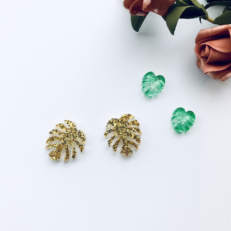 SIY  Monstera Leaves Ear Studs Silicone Mold is Suitable for Resin Epoxy Resin Diy Craft Pendant Earrings Jewelry Making