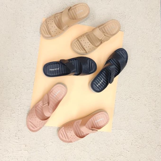 Fleurette| Sandal Wedges Wanita| 4443/4338 MURAH