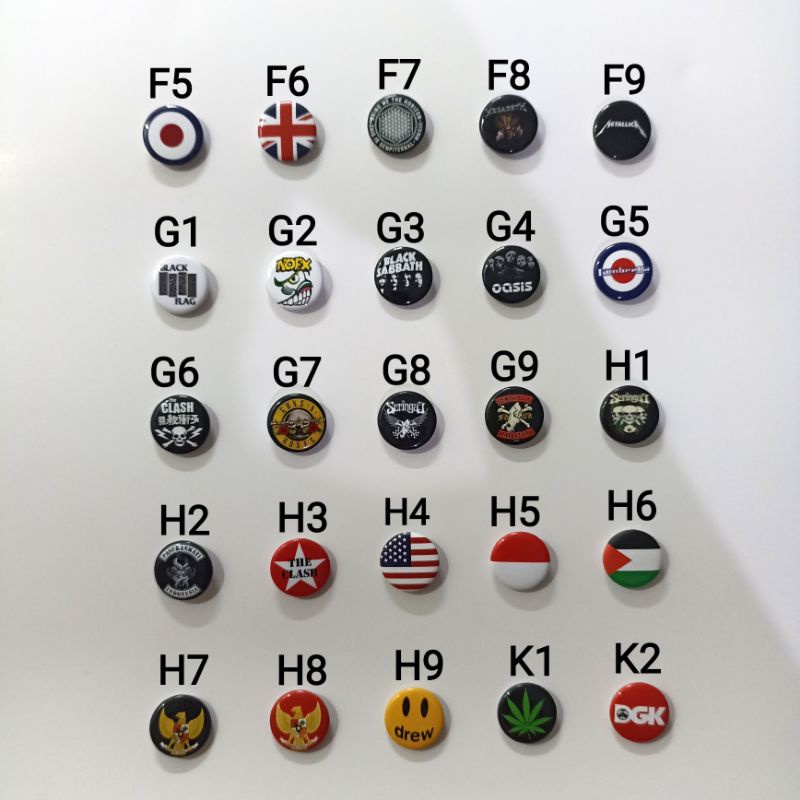 [ RANDOM pin pack isi 24pcs Best Seller ] Pin button mini musik / band kemasan pack best seller terlaris.