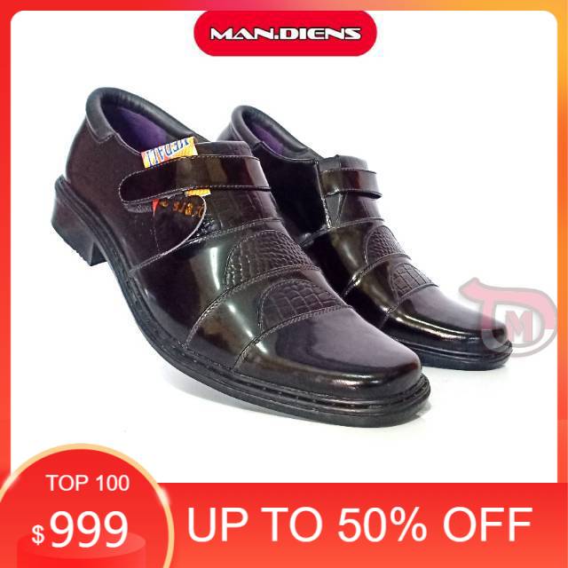 Dee Store Dee Shoes SJ370 Sepatu Kulit Asli Pantofel Pria Original Medali Export Quality