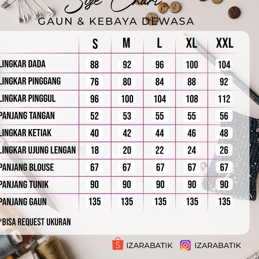 Stok terbatas!.. COUPLE ERICA - Gaun Kebaya Batik Modern