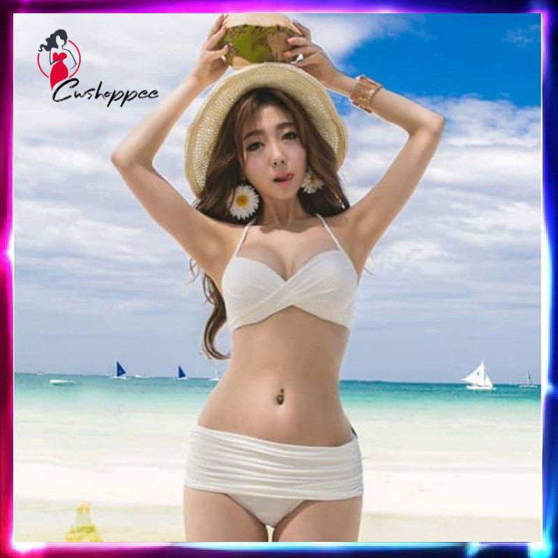 BAJU RENANG WANITA BIKINI SET BRA PUSH UP KAWAT BUSA MURAH SWIMWEAR CD BIKINI PANTAI BIKINI MURAH