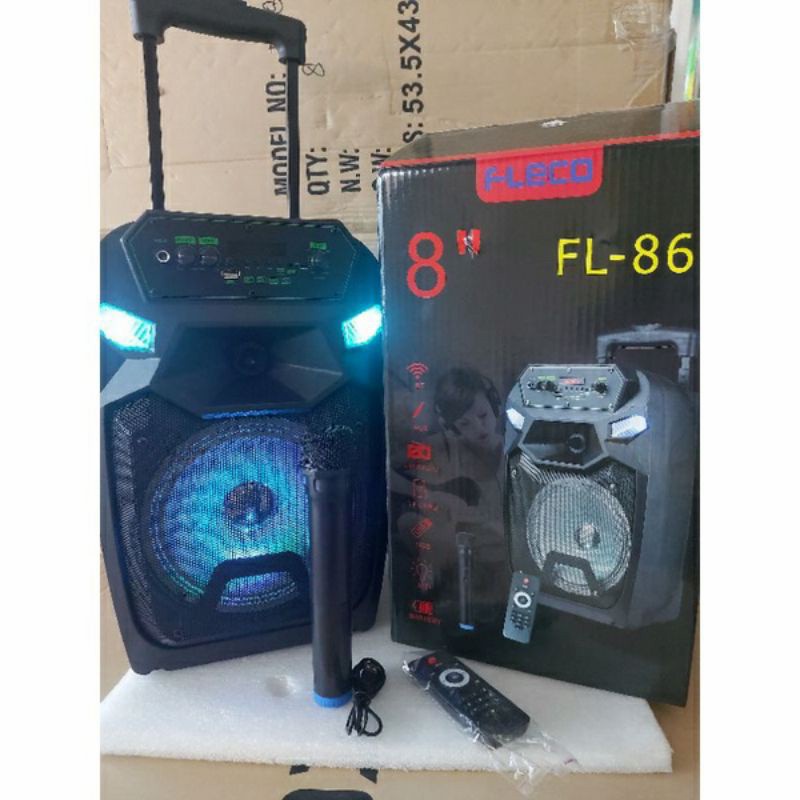 COD SPEAKER BLUETOOTH WIRELESS FLECO 8'5 INCH PLUS MIC WIRELESS KARAOKE // SPEAKER FLECO X-BASS // SPEAKER WIRELESS // SPEAKER SALON AKTIF