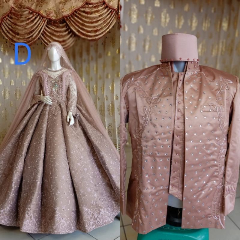 CAUPLE GAUN PENGANTIN BERBY MEWAH /GAUN PENGANTIN MUSLIM | BAJU WEDING DRESS/ GAUN  MODERN |