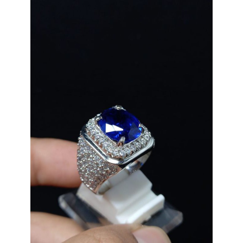 BATU KING SAFIR ROYAL BLUE ASLI CHATAM SIAP PAKAI