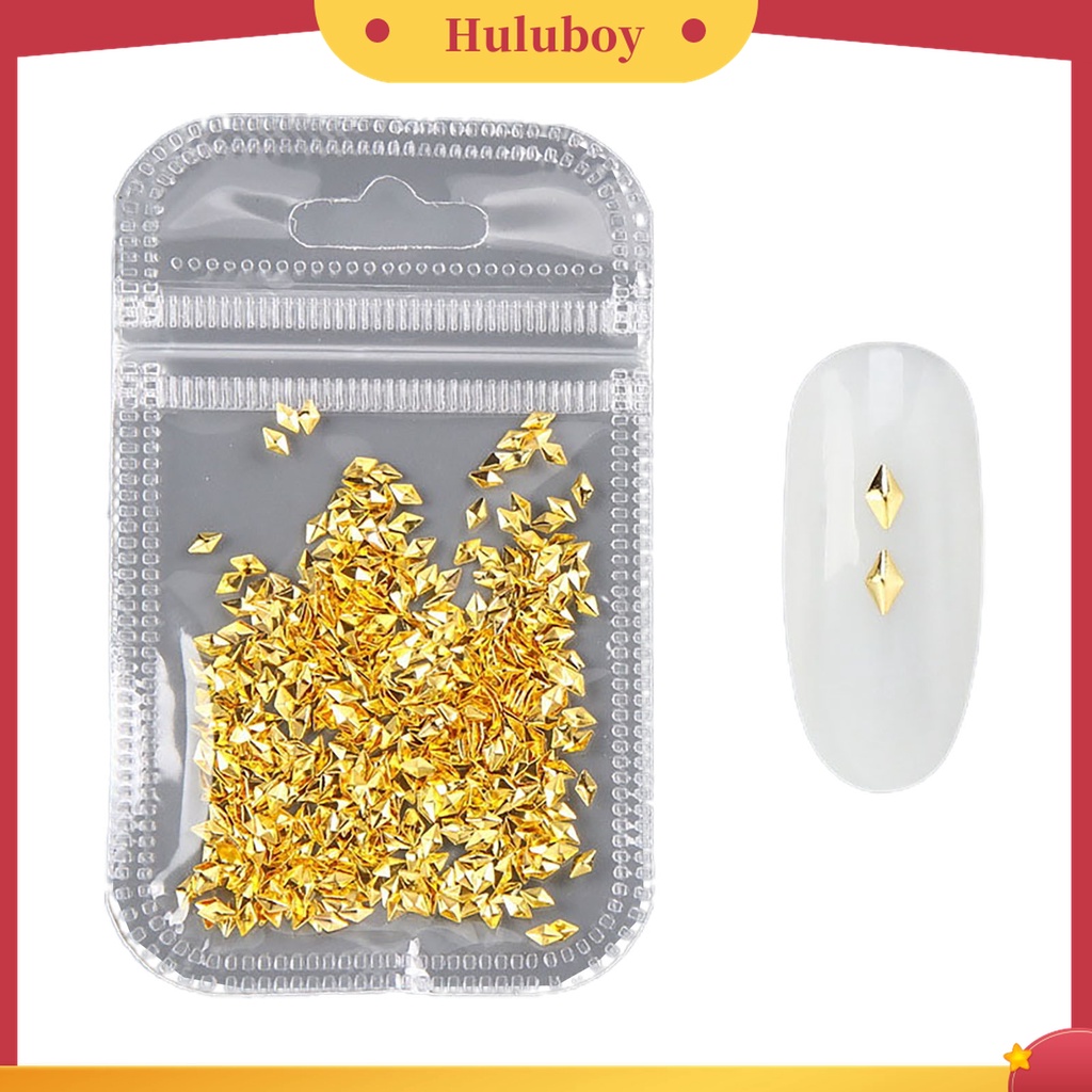 Huluboy Huluboy♡ 500pcs / Pack Stiker Kuku Bentuk Rivets Bahan Metal Untuk Manicure Wanita