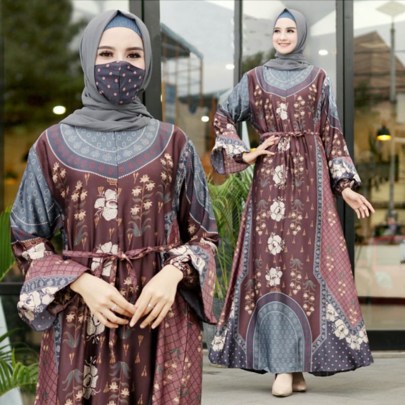 MAXI DRESS GAMIS // RAFFLESIA // JEUMPA // WEARING KLAMBY LOOK LIKE// DIOR SILK PREMIUM IMPORT