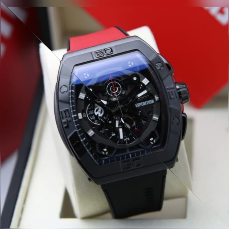 Jam Tangan Expedition EXP E 6800 Pria / E6800 M Black &amp; Red Original