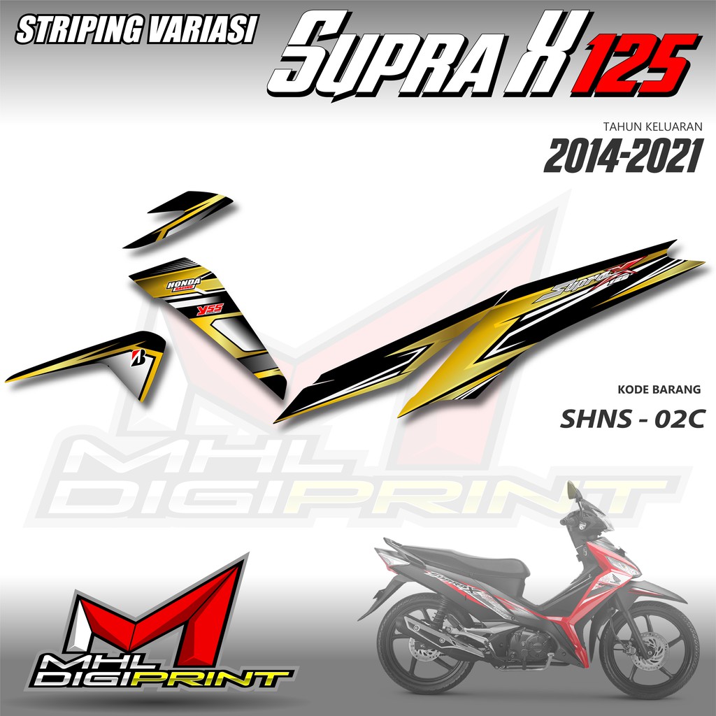 STRIPING VARIASI SUPRA X 125 - STIKER SUPRA X 125 GENERASI TERAKHIR - SHNS 02