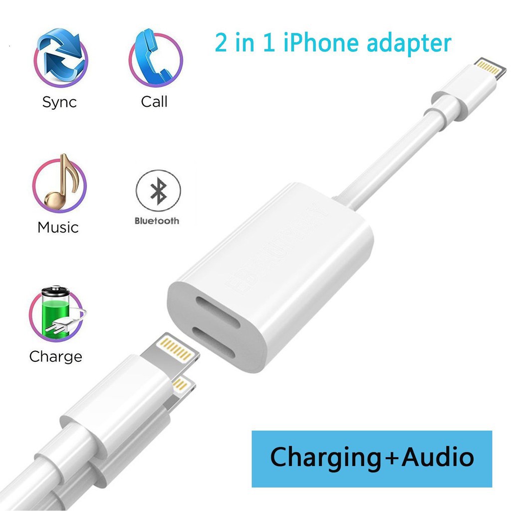 Kabel splitter Lighting + Audio Charge Adapter iPhone 7 8 Plus X