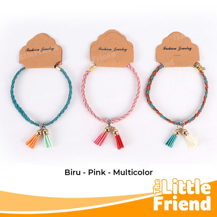 Kalung Leher Kucing Anjing VELVET Silk Hand Woven Double Tassel