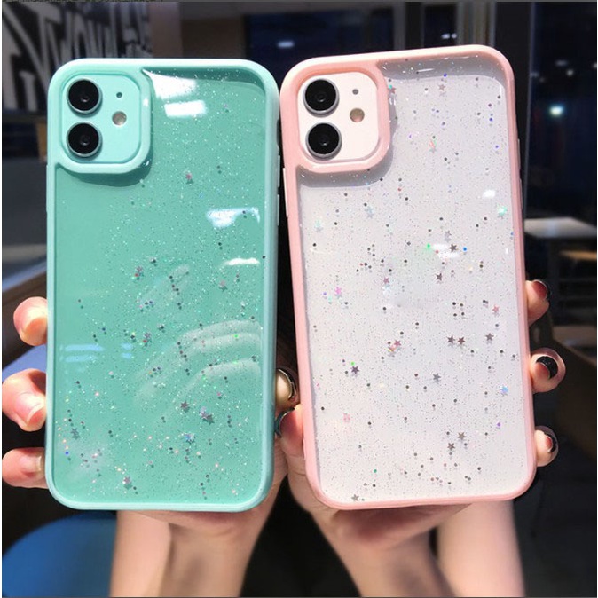 Soft Case Transparan Motif Bintang Glitter Untuk iPhone 11 11ProMax 6Plus 7 / 8SE20 7 / 8Plus Xs Xr Max