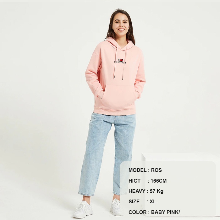 Jaket Wanita  Hoodie Sweater Baby Pink On Off sweater big size M L XL XXL XXXL XXXXL XXXXXL