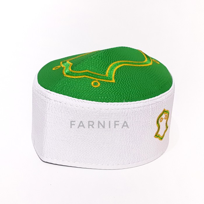 Peci Terompah Hijau FPI - Putih