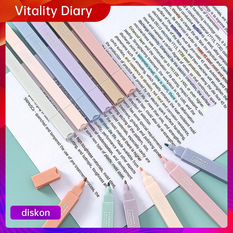 

Ay00! CODMorandi 6 Pcs/set Berwarna Neon Pena Kepala Ganda Pena Stabilo Seni Spidol Siswa Spidol