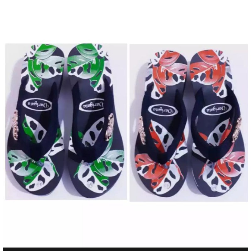 wedges motif bunga janda bolong,sandal wanita dewasa