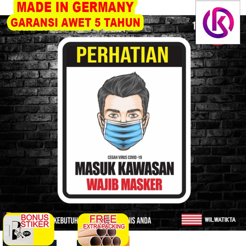 

Promo Sticker K3 Safety Sign Warning Sign Wajib Face Masker