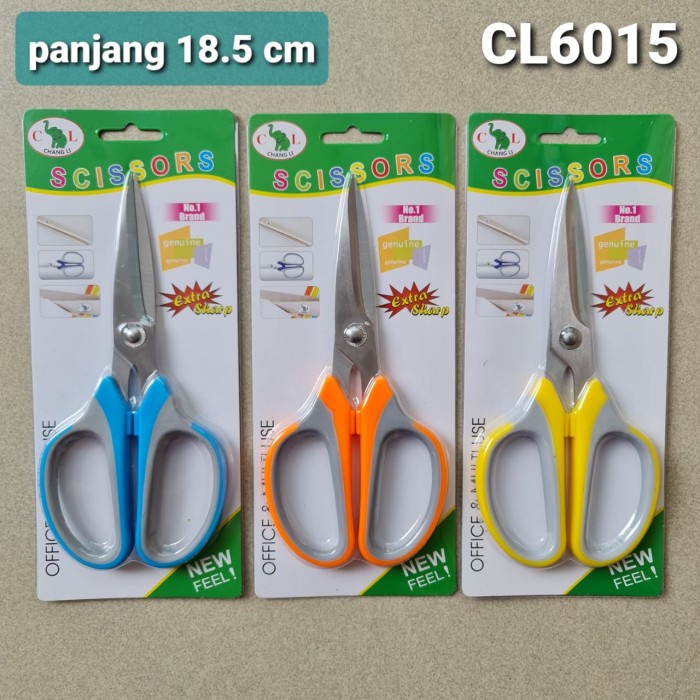 GUNTING SERBAGUNA GAGANG KARET WARNA CL6015