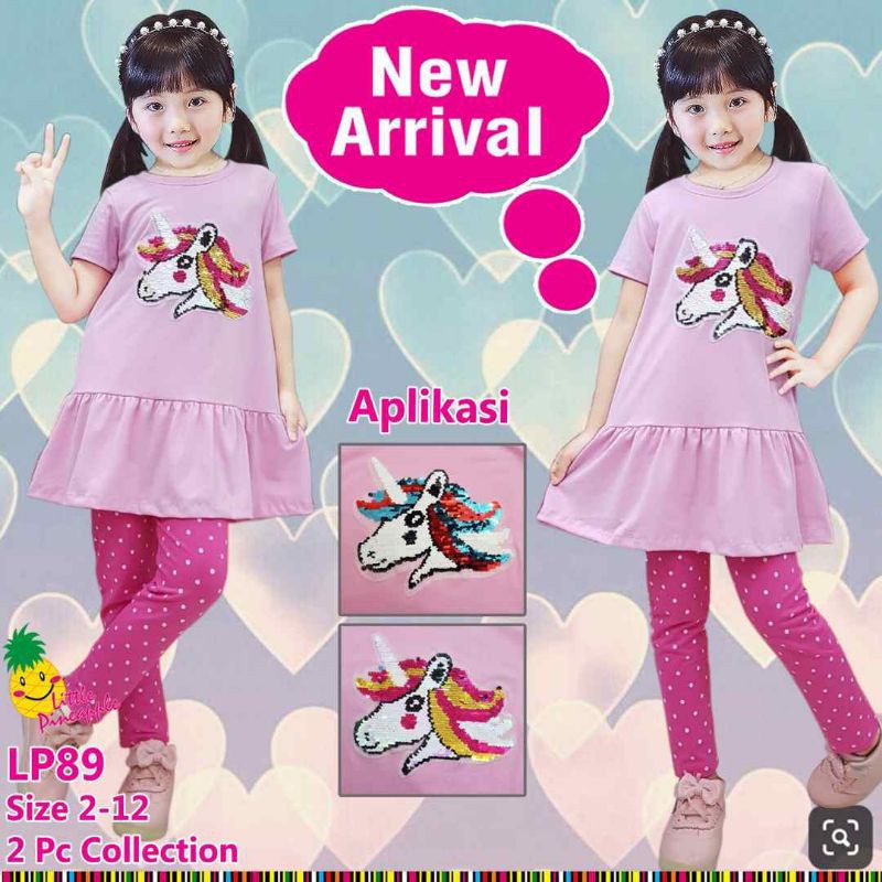 Little Pineapple 89 Setelan Squin Little Pony Setelan Anak Perempuan