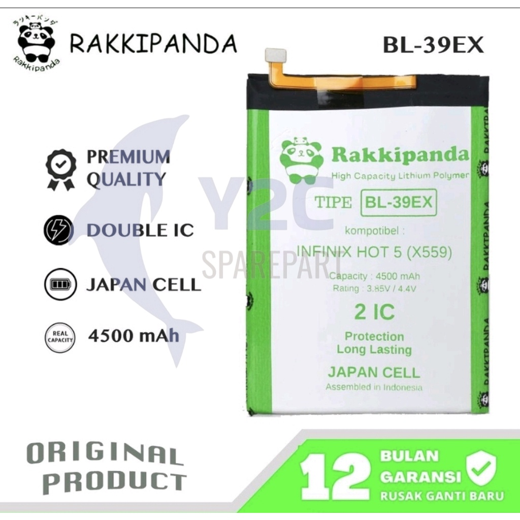 RAKKIPANDA BL-39EX INFINIX HOT 5 / X559 BATERAI BATRE BATERE BATRAI BATREI DOUBLE POWER