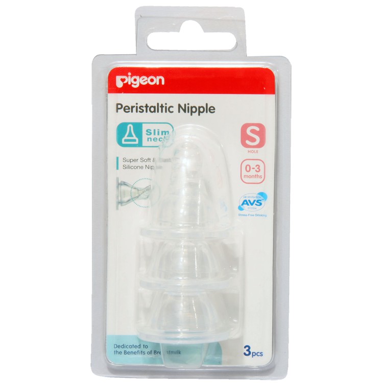 Pigeon Peristaltic Slim Neck 3 Blister S - Nipple Dot Bayi
