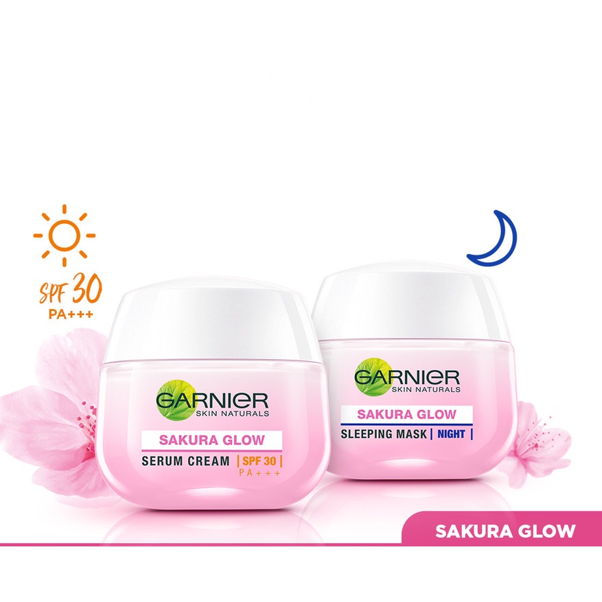 Garnier Sakura Glow Day Cream / Night Cream 50ml - Krim Siang / Malam