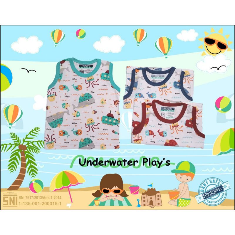 SINGLET LUAR  Full Print RIDGES Size S,M,L,XL/Kaos Kutung Anak