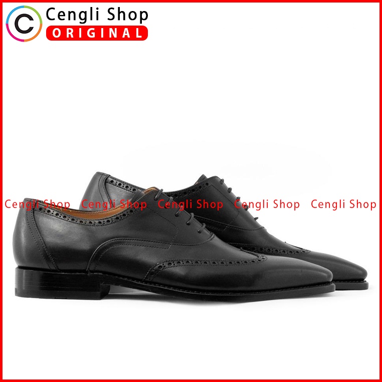 SEPATU FORMAL PRIA MARIO MINARDI ORIGINAL PANTOFEL KULIT HITAM MM07