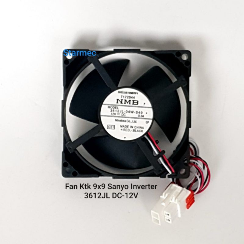 FAN KOTAK INVERTER DC 12V 9X9 SANYO | MOTOR FAN KULKAS DC 12V