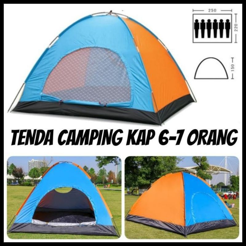 Tenda Camping Terpal 6-7 - Tenda Kemping alas terpal Kapasitas 6-7 orang