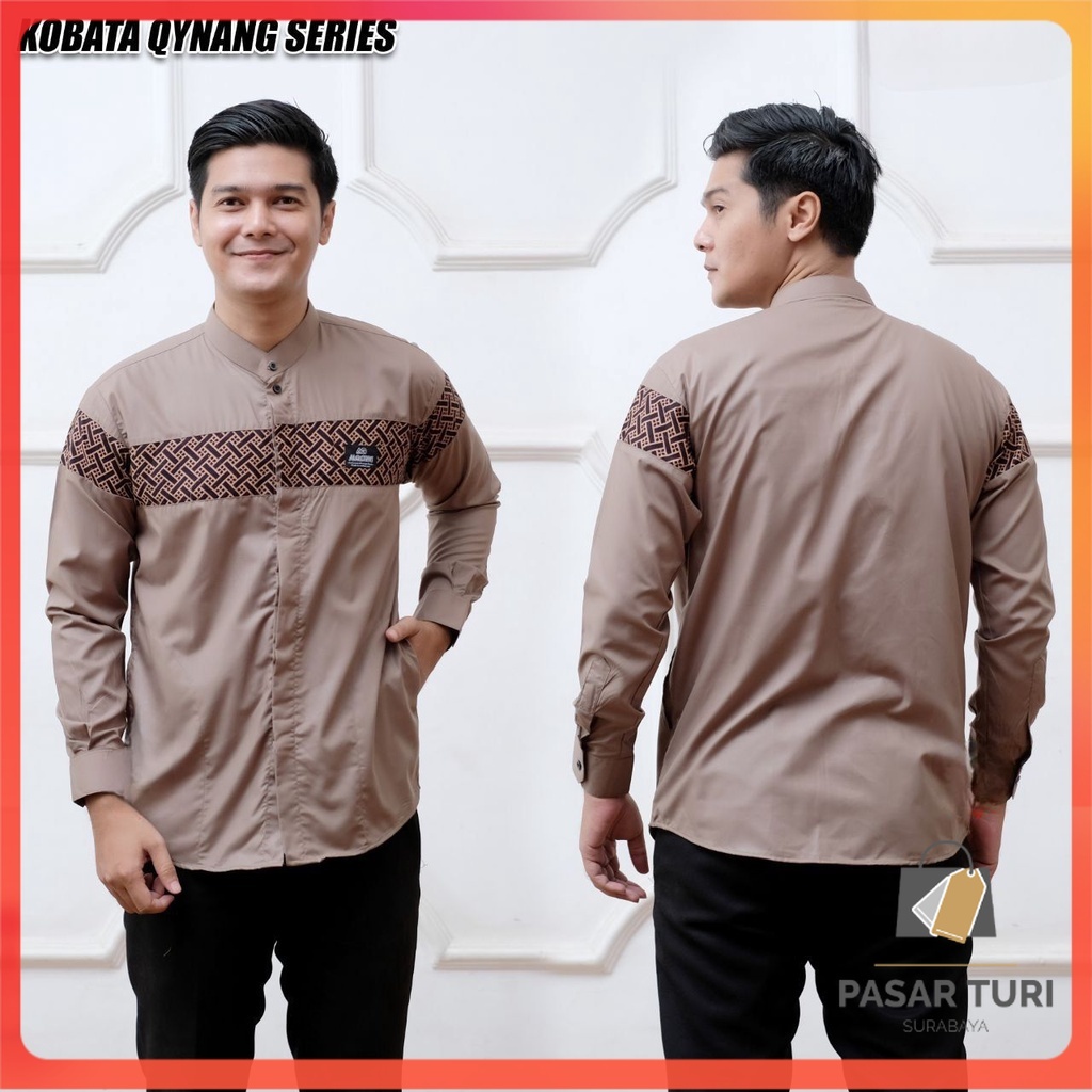 Asakhi Baju Koko Pria Lengan Panjang Motif Yordan Series Koko Muslim Hadroh Azzahir Warna Putih