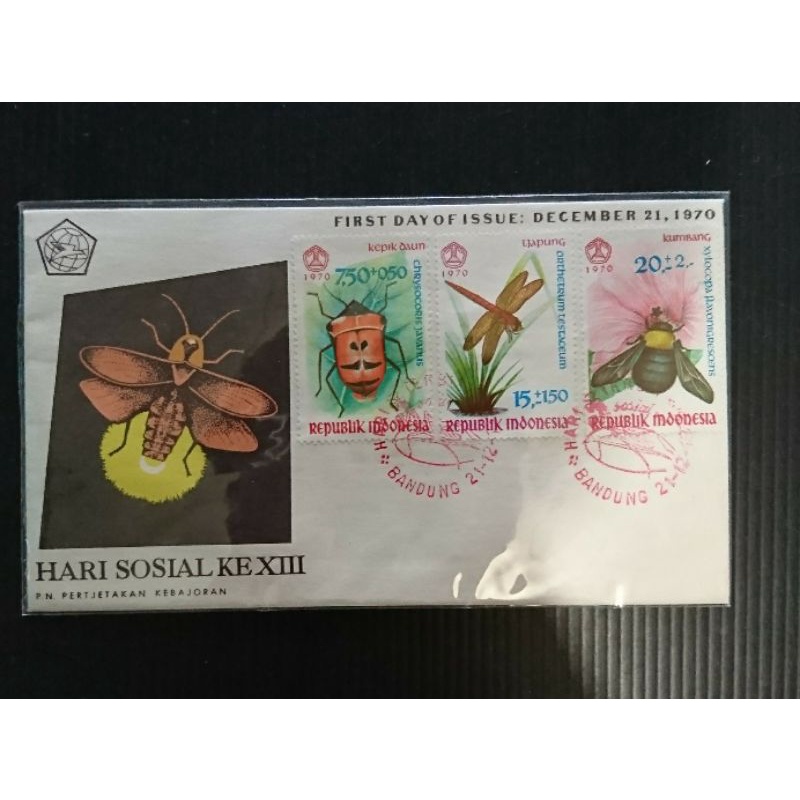 

Sampul Hari Pertama Prangko Perangko Indonesia seri Serangga 1970