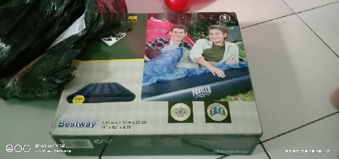Bestway 67002 Kasur Angin Double Biru [191cm X 137cm] / Air Bed Double