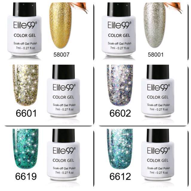 CAT KUKU KUTEX UV LED NAIL GEL 7 ML ELITE99 GLITTER SUPER BLINK STARRY NIGHT