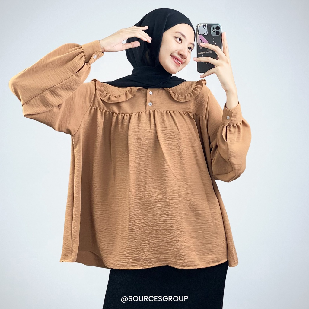 IL - QUILA BLOUSE ATASAN WANITA MUSLIM | BLOUSE KERAH RUFFLE WANITA