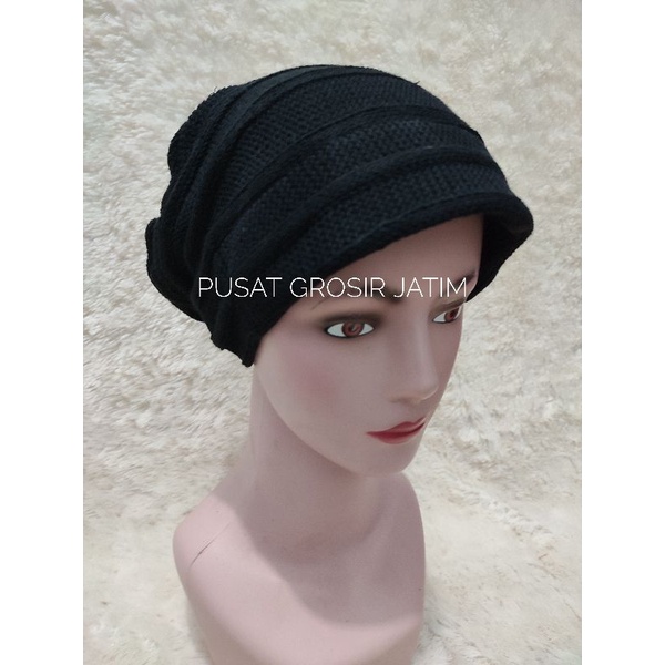 Kerpus topi kupluk ciput turban rajut ibu ibu  emak import premium tebal bisa untuk hijab topi atau songkok nenek